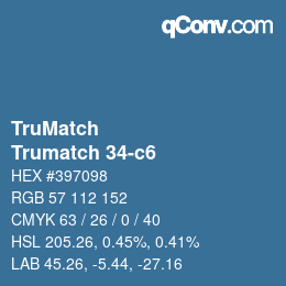 Code couleur: TruMatch - Trumatch 34-c6 | qconv.com