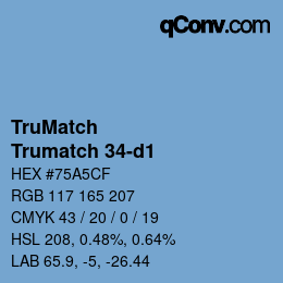 Color code: TruMatch - Trumatch 34-d1 | qconv.com