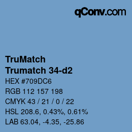 Code couleur: TruMatch - Trumatch 34-d2 | qconv.com