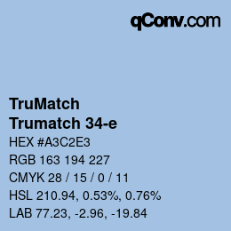 Code couleur: TruMatch - Trumatch 34-e | qconv.com