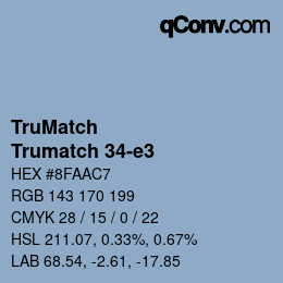 Code couleur: TruMatch - Trumatch 34-e3 | qconv.com