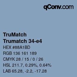 Code couleur: TruMatch - Trumatch 34-e4 | qconv.com