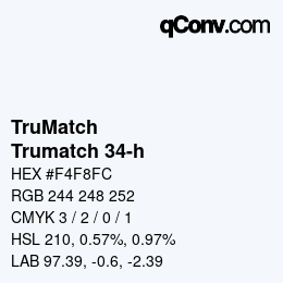 Code couleur: TruMatch - Trumatch 34-h | qconv.com