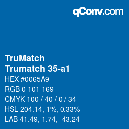 Color code: TruMatch - Trumatch 35-a1 | qconv.com
