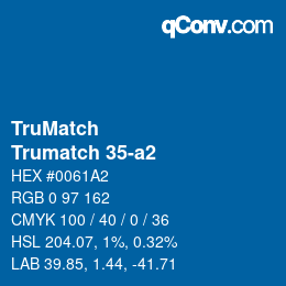 Color code: TruMatch - Trumatch 35-a2 | qconv.com