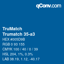 Code couleur: TruMatch - Trumatch 35-a3 | qconv.com