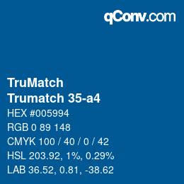 カラーコード: TruMatch - Trumatch 35-a4 | qconv.com