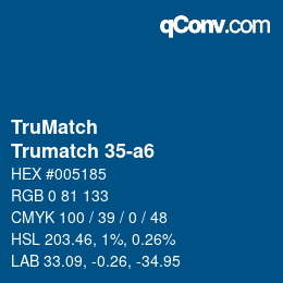 Código de color: TruMatch - Trumatch 35-a6 | qconv.com