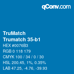Code couleur: TruMatch - Trumatch 35-b1 | qconv.com