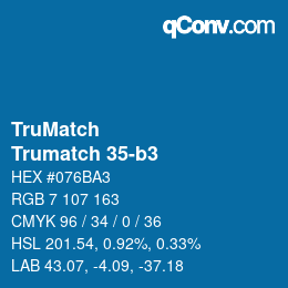 Code couleur: TruMatch - Trumatch 35-b3 | qconv.com