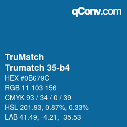 Code couleur: TruMatch - Trumatch 35-b4 | qconv.com