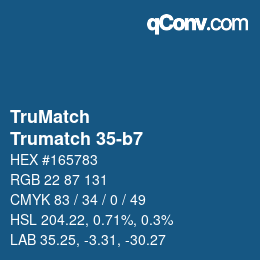 Code couleur: TruMatch - Trumatch 35-b7 | qconv.com