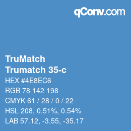 Code couleur: TruMatch - Trumatch 35-c | qconv.com