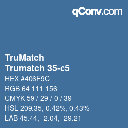 Code couleur: TruMatch - Trumatch 35-c5 | qconv.com