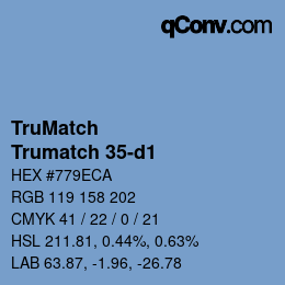 カラーコード: TruMatch - Trumatch 35-d1 | qconv.com