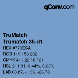 Código de color: TruMatch - Trumatch 35-d1 | qconv.com