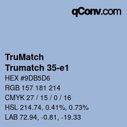 Color code: TruMatch - Trumatch 35-e1 | qconv.com