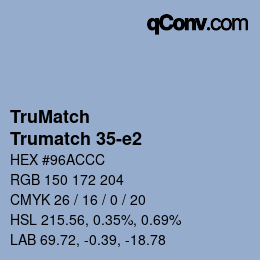 Color code: TruMatch - Trumatch 35-e2 | qconv.com