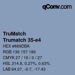 Color code: TruMatch - Trumatch 35-e4 | qconv.com