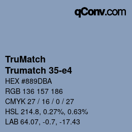 Code couleur: TruMatch - Trumatch 35-e4 | qconv.com