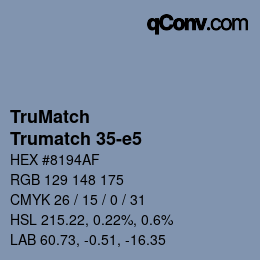 Color code: TruMatch - Trumatch 35-e5 | qconv.com