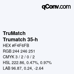 Color code: TruMatch - Trumatch 35-h | qconv.com