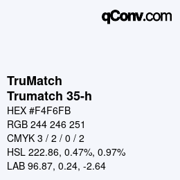 Code couleur: TruMatch - Trumatch 35-h | qconv.com