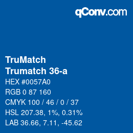 Color code: TruMatch - Trumatch 36-a | qconv.com