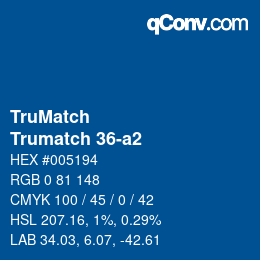 Farbcode: TruMatch - Trumatch 36-a2 | qconv.com
