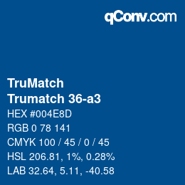 Code couleur: TruMatch - Trumatch 36-a3 | qconv.com