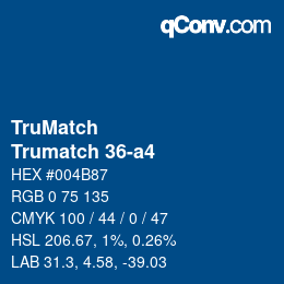 Color code: TruMatch - Trumatch 36-a4 | qconv.com