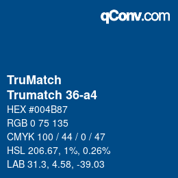 Code couleur: TruMatch - Trumatch 36-a4 | qconv.com