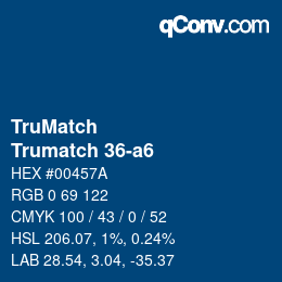 Code couleur: TruMatch - Trumatch 36-a6 | qconv.com