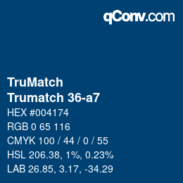Code couleur: TruMatch - Trumatch 36-a7 | qconv.com