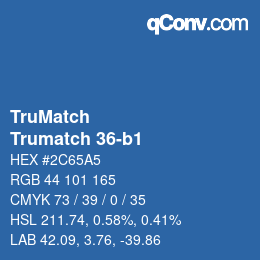 Code couleur: TruMatch - Trumatch 36-b1 | qconv.com