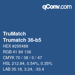 Código de color: TruMatch - Trumatch 36-b5 | qconv.com