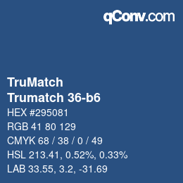 Código de color: TruMatch - Trumatch 36-b6 | qconv.com