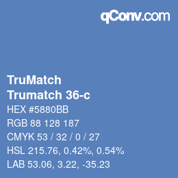 Color code: TruMatch - Trumatch 36-c | qconv.com