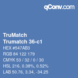 Color code: TruMatch - Trumatch 36-c1 | qconv.com