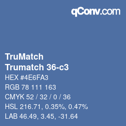 Color code: TruMatch - Trumatch 36-c3 | qconv.com