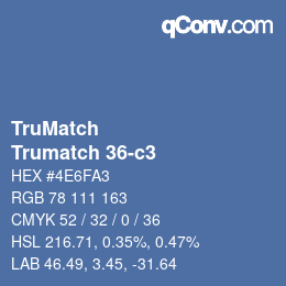 Código de color: TruMatch - Trumatch 36-c3 | qconv.com