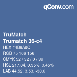 Code couleur: TruMatch - Trumatch 36-c4 | qconv.com