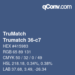Code couleur: TruMatch - Trumatch 36-c7 | qconv.com