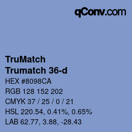 Color code: TruMatch - Trumatch 36-d | qconv.com