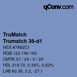 Código de color: TruMatch - Trumatch 36-d1 | qconv.com