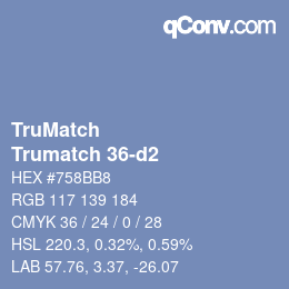 Farbcode: TruMatch - Trumatch 36-d2 | qconv.com