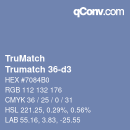 Code couleur: TruMatch - Trumatch 36-d3 | qconv.com