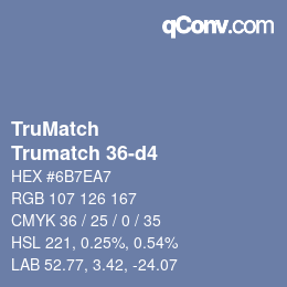 Code couleur: TruMatch - Trumatch 36-d4 | qconv.com