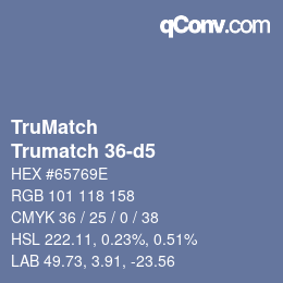 Color code: TruMatch - Trumatch 36-d5 | qconv.com