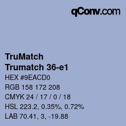 Color code: TruMatch - Trumatch 36-e1 | qconv.com